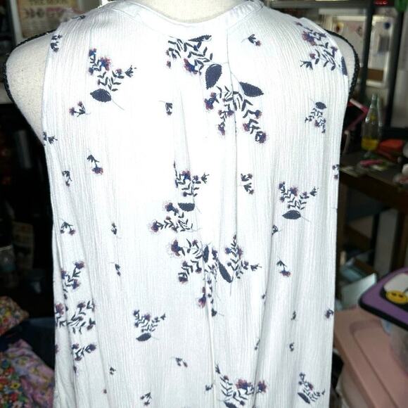 FREE PEOPLE X-Small Tree Swing Mini Tunic DRESS ShirtFloral Sleeveless Boho - Picture 4 of 5
